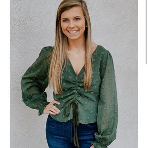 She + Sky Top-Olive color-size Small